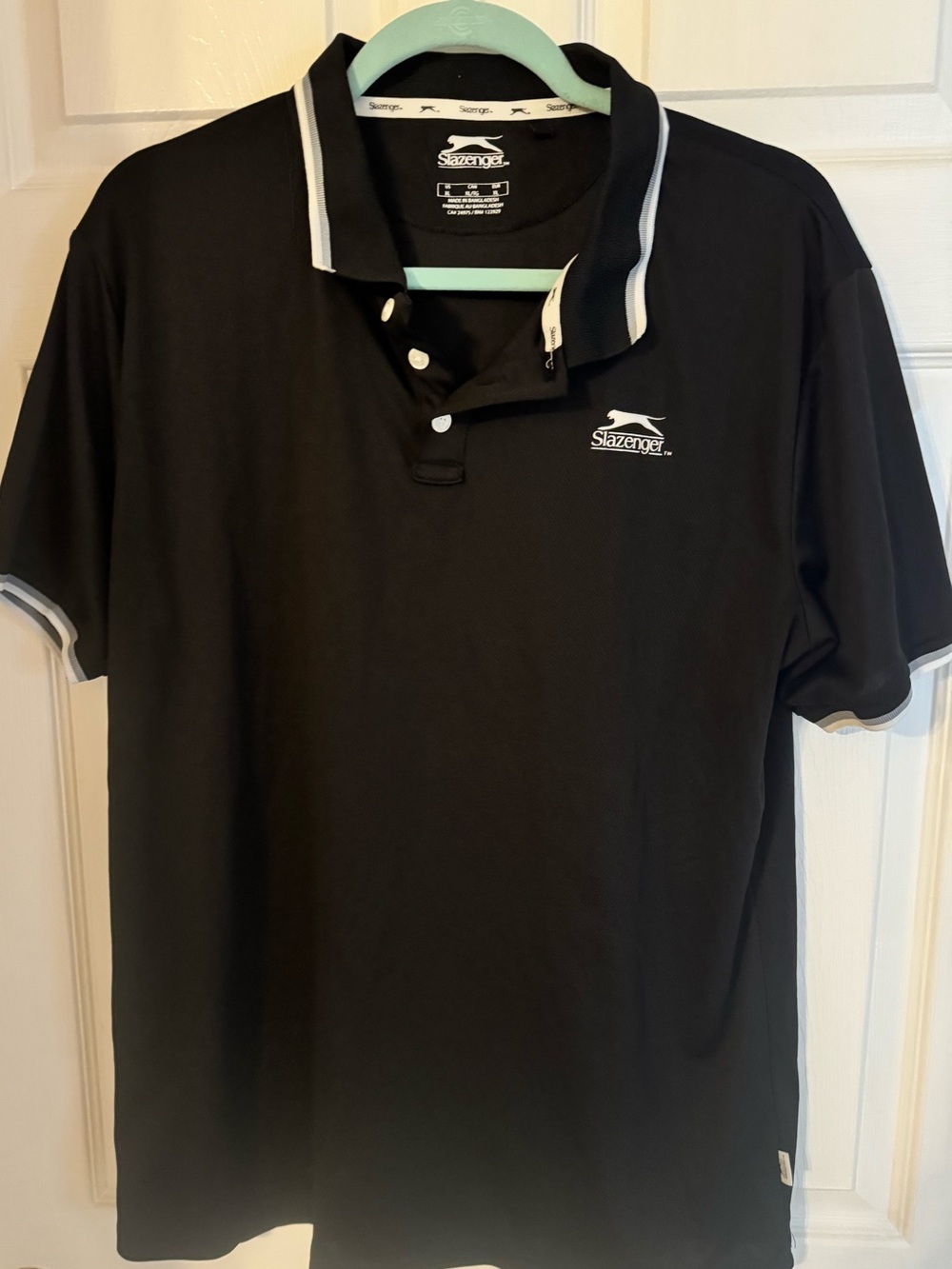 Slazenger Men’s Black Polo Shirt with Contrast Trim